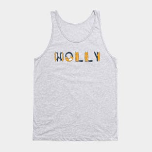 Molly | Girl Name | Cat Lover | Cat Illustration Tank Top